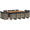 Image de vidaXL - 13-delige - Tuinset - met - kussens - poly - rattan - grijs
