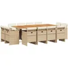 Image de vidaXL - 13-delige - Tuinset - met - kussens - poly - rattan - beige