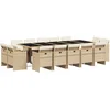 Image de vidaXL - 15-delige - Tuinset - met - kussens - poly - rattan - beige
