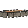 Image de vidaXL - 15-delige - Tuinset - met - kussens - poly - rattan - grijs