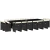 Image de vidaXL - 17-delige - Tuinset - met - kussens - poly - rattan - zwart
