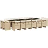 Image de vidaXL - 17-delige - Tuinset - met - kussens - poly - rattan - beige
