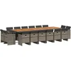 Image de vidaXL - 17-delige - Tuinset - met - kussens - poly - rattan - grijs
