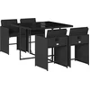 Image de vidaXL - 5-delige - Tuinset - met - kussens - poly - rattan - zwart