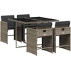 Image de vidaXL - 5-delige - Tuinset - met - kussens - poly - rattan - grijs