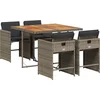 Image de vidaXL - 5-delige - Tuinset - met - kussens - poly - rattan - grijs