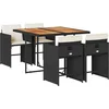 Image de vidaXL - 5-delige - Tuinset - met - kussens - poly - rattan - zwart