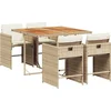 Image de vidaXL - 5-delige - Tuinset - met - kussens - poly - rattan - beige