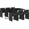 Image de vidaXL - 7-delige - Tuinset - met - kussens - poly - rattan - zwart