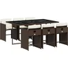 Image de vidaXL - 7-delige - Tuinset - met - kussens - poly - rattan - bruin