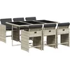 Image de vidaXL - 7-delige - Tuinset - met - kussens - poly - rattan - grijs