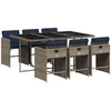 Image de vidaXL - 7-delige - tuinset - met - kussens, - grijs - polyrotan