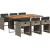 Image de vidaXL - 7-delige - Tuinset - met - kussens - poly - rattan - grijs
