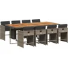 Image de vidaXL - 9-delige - Tuinset - met - kussens - poly - rattan - grijs