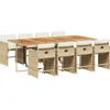 Image de vidaXL - 9-delige - Tuinset - met - kussens - poly - rattan - beige