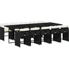 Image de vidaXL - 11-delige - Tuinset - met - kussens - poly - rattan - zwart