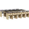 Image de vidaXL - 11-delige - Tuinset - met - kussens - poly - rattan - gemengd - beige