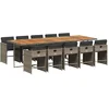 Image de vidaXL - 11-delige - Tuinset - met - kussens - poly - rattan - grijs