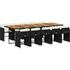 Image de vidaXL - 11-delige - Tuinset - met - kussens - poly - rattan - zwart
