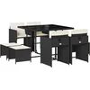 Image de vidaXL - 9-delige - Tuinset - poly - rattan - zwart