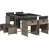 Image de vidaXL - 9-delige - Tuinset - met - kussens - poly - rattan - grijs