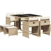 Image de vidaXL - 9-delige - Tuinset - met - kussens - poly - rattan - beige