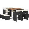 Image de vidaXL - 9-delige - Tuinset - poly - rattan - zwart