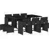Image de vidaXL - 11-delige - Tuinset - met - kussens - poly - rattan - zwart