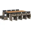 Image de vidaXL - 13-delige - Tuinset - met - kussens - poly - rattan - grijs