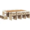 Image de vidaXL - 13-delige - Tuinset - met - kussens - poly - rattan - beige