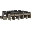 Image de vidaXL - 15-delige - Tuinset - met - kussens - poly - rattan - grijs