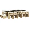 Image de vidaXL - 15-delige - Tuinset - met - kussens - poly - rattan - beige