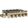 Image de vidaXL - 15-delige - Tuinset - met - kussens - poly - rattan - gemengd - beige
