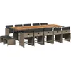 Image de vidaXL - 15-delige - Tuinset - met - kussens - poly - rattan - grijs