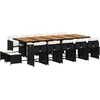 Image de vidaXL - 15-delige - Tuinset - met - kussens - poly - rattan - zwart