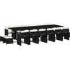 Image de vidaXL - 17-delige - Tuinset - met - kussens - poly - rattan - zwart