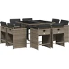 Image de vidaXL - 9-delige - Tuinset - met - kussens - poly - rattan - grijs