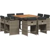 Image de vidaXL - 9-delige - Tuinset - met - kussens - poly - rattan - grijs