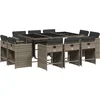Image de vidaXL - 11-delige - Tuinset - met - kussens - poly - rattan - grijs