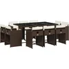 Image de vidaXL - 11-delige - Tuinset - met - kussens - poly - rattan - bruin