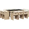 Image de vidaXL - 11-delige - Tuinset - met - kussens - poly - rattan - beige