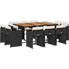 Image de vidaXL - 11-delige - Tuinset - met - kussens - poly - rattan - zwart