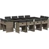 Image de vidaXL - 13-delige - Tuinset - met - kussens - poly - rattan - grijs
