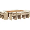 Image de vidaXL - 13-delige - Tuinset - met - kussens - poly - rattan - beige
