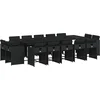 Image de vidaXL - 15-delige - Tuinset - met - kussens - poly - rattan - zwart