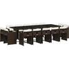 Image de vidaXL - 15-delige - Tuinset - met - kussens - poly - rattan - bruin