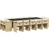Image de vidaXL - 15-delige - Tuinset - met - kussens - poly - rattan - beige
