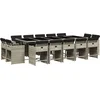 Image de vidaXL - 15-delige - Tuinset - met - kussens - poly - rattan - lichtgrijs