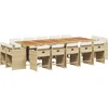 Image de vidaXL - 15-delige - Tuinset - met - kussens - poly - rattan - beige