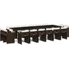 Image de vidaXL - 17-delige - Tuinset - met - kussens - poly - rattan - bruin